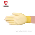 Hespax Lightweight 13g PU Coated Mechanic Work Gloves